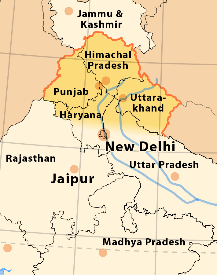 India Tour Map Himalaya